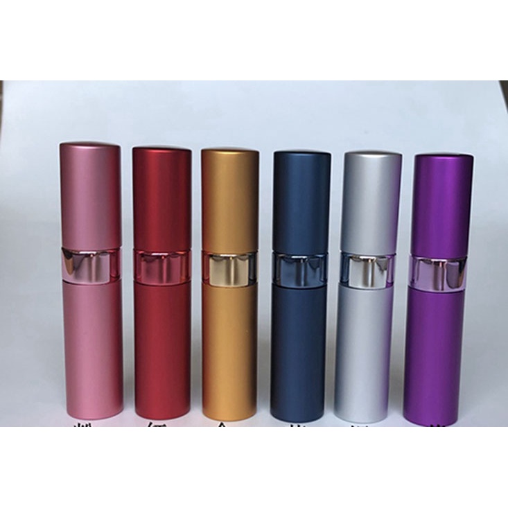 Lọ đựng nước hoa chiết vỏ nhôm hình trụ cao cấp sang trọng 15ml, Chai chiết nước hoa hình trụ 2 lớp dạng xịt phun sương