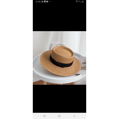 sp246 Mũ cói rộng vành tự nhiên cao cấp Gaucho đóng gói hộp to không bị hỏng form