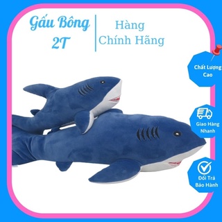 Gấu Bông Gối Ôm Cá Mập Đáng Yêu Vải Nhung Mềm Mịn Lót Bông Gòn Cao Cấp