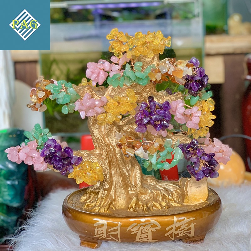 Cây Tài Lộc Đá Thiên Nhiên Mang Lại Phong Thuỷ Và Năng Lượng Cho Không Gian Sống Và Làm Việc - Kích Thước 40cm