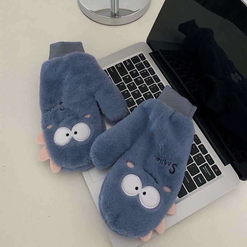 Găng Tay Lông Dày Giữ Ấm Mùa Đông Khi Lái Xe Cho Nữ Sinh