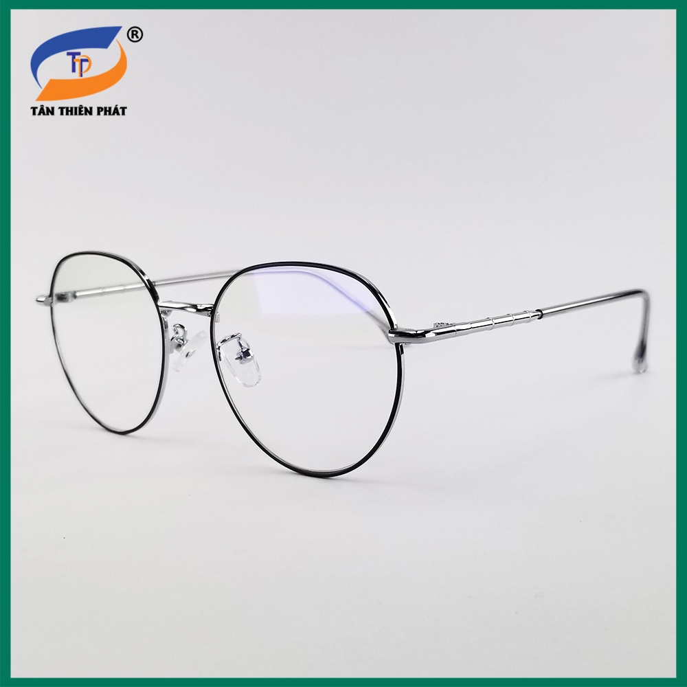 Gọng kính cận nữ, nam, mắt giả cận tròn cao cấp màu bạc, vàng, đen GC2998. Tròng 0 độ, chống ánh sáng xanh.