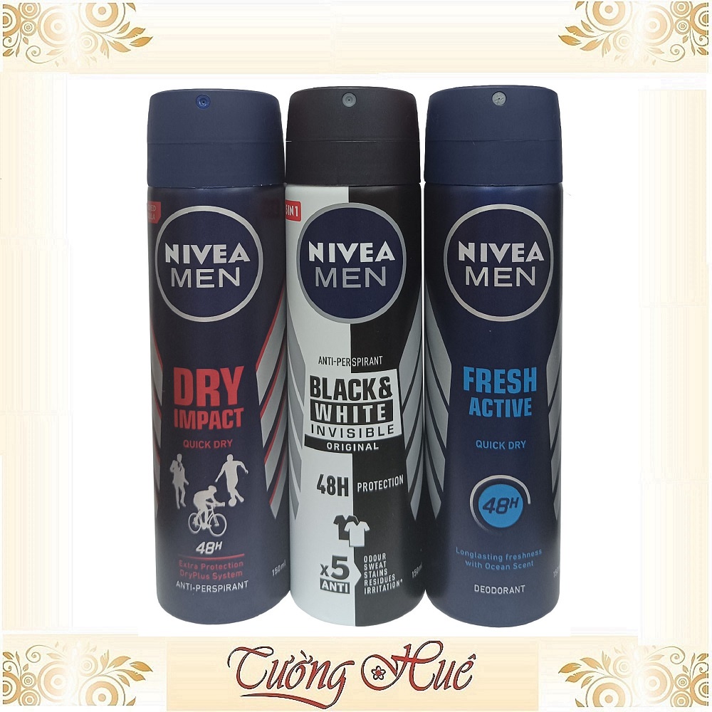 Xịt khử mùi nam Nivea Men 48H Deodorant & Anti-Perspirant - 150ml ( Nhiều mùi lựa chọn )