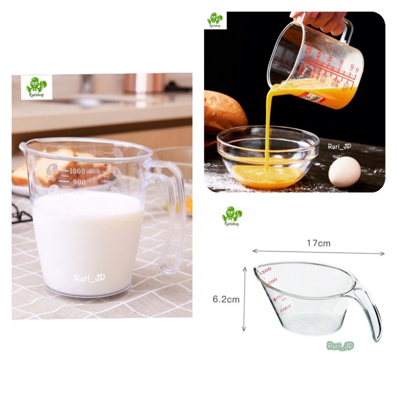 Ca đong chia vạch các loại Nhật Bản Inomata, Nakaya_nhựa cao cấp trong suốt chịu nhiệt (300ml, 500ml, 1000ml/1L)