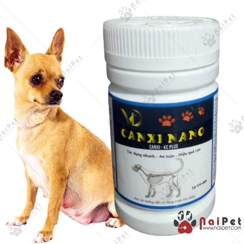 Viên Bổ Sung Canxi Cho Thú Mang Thai Bị Hạ Bàn Yếu Chân Canxi Nano 150 Viên