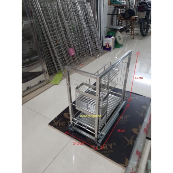 Giá cài dao thớt inox kt ngang 24,5cmxsâu 45cm x cao47cm (Quý k có yc kích thước khác, vui lòng liên hệ với Shop)