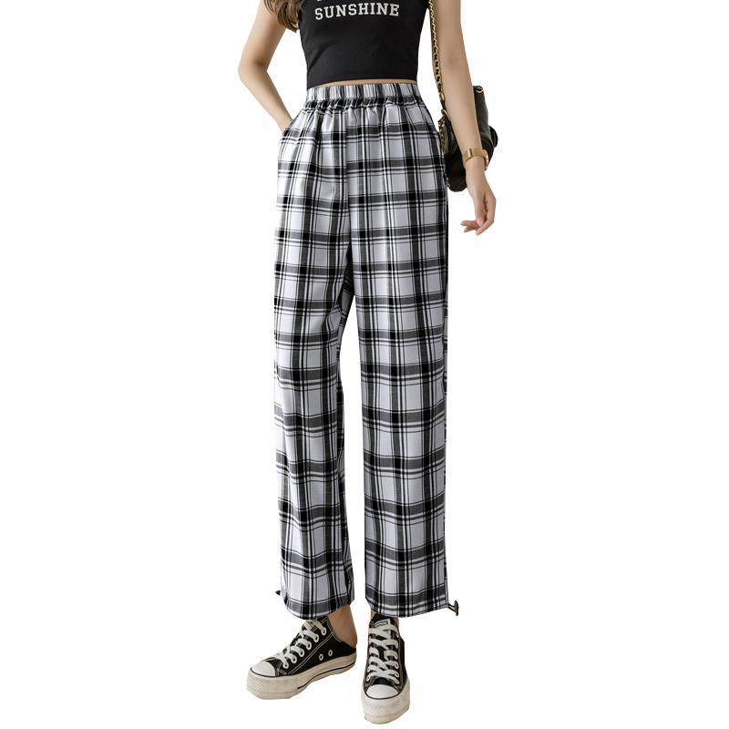 Quần Dài Eo Cao Dáng Rộng Kẻ Ca-Rô Trẻ Trung Hợp Thời Trang 2021 | BigBuy360 - bigbuy360.vn