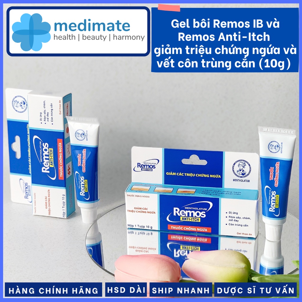 Gel bôi da giảm ngứa và vết côn trùng cắn REMOS IB, REMOS ANTI-ITCH (tuýp 10g)