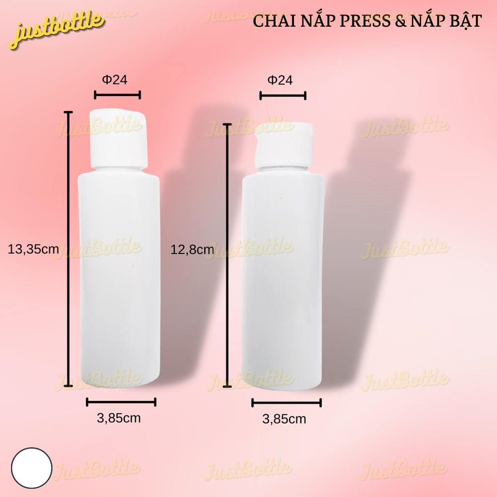 CHAI LỌ CHIẾT MỸ PHẨM NHỰA PET Trắng 100mlVỎ CHAI TRIẾT MỸ PHẨM nhỏ dạng nhấn xịt phun sương nhỏ giọt nắp bật nhọn nhôm