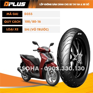 Vỏ/lốp trước xe honda sh 100/80-16 - d355 dplus