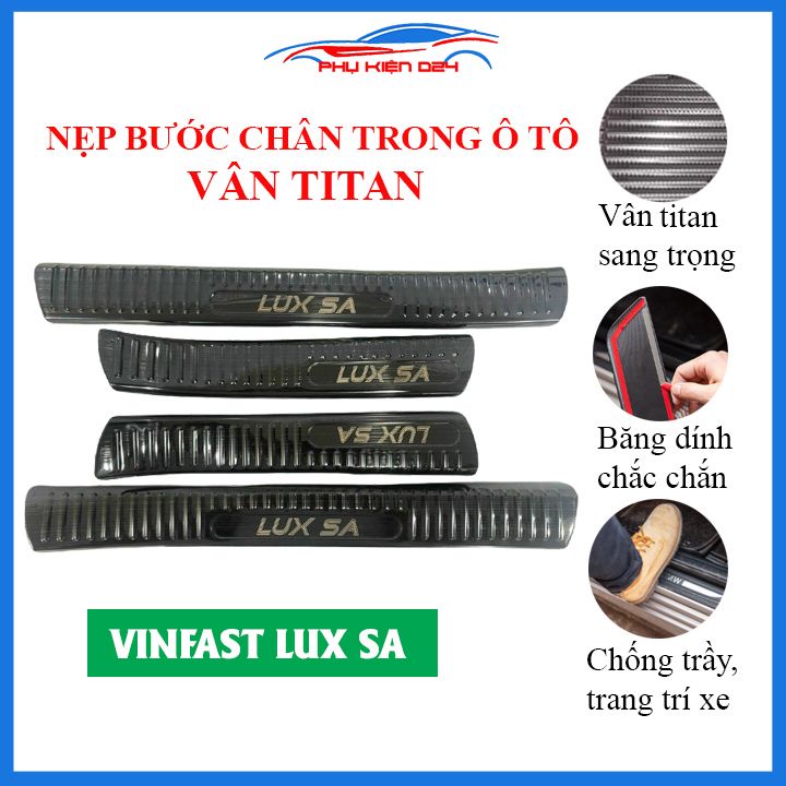 Nẹp bước chân trong TITAN ô tô Vinfast Lux SA 2020-2021-2022 chống trầy bảo vệ trang trí xe