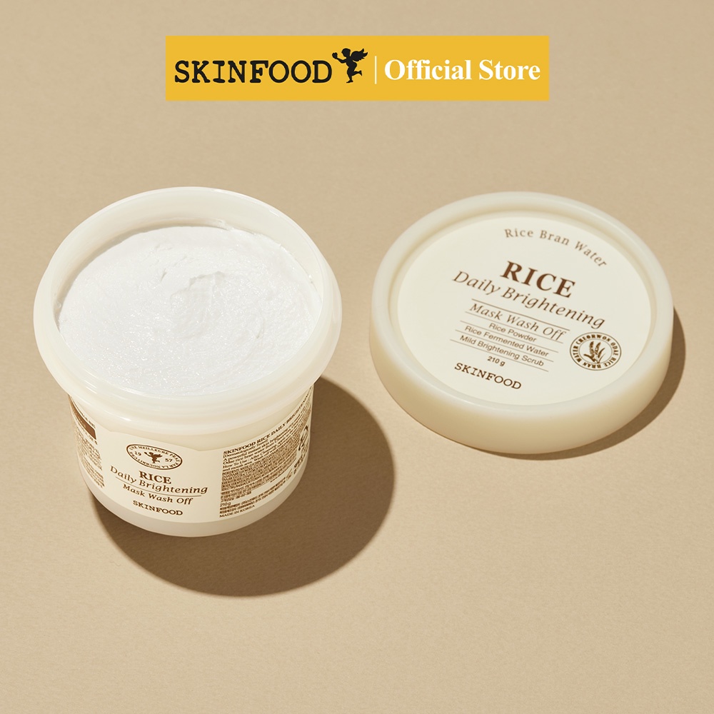 White Rice Exfoliating Scrub Wash Off 210g / Face Masks for Darken Skin / Pore Exfoliator / Brighten and Soften Body Skin