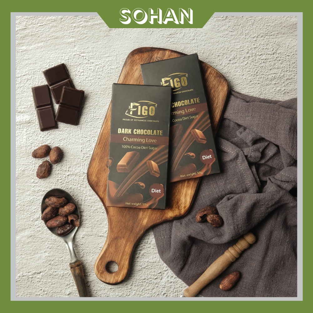 Socola Đen 100% Cacao Có Đường Ăn Kiêng Keto, Giảm Cân, Eatclean - Sohan Food
