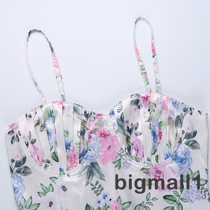 Đầm Midi Hai Dây Họa Tiết Hoa Thời Trang Mùa Hè Cho Nữ