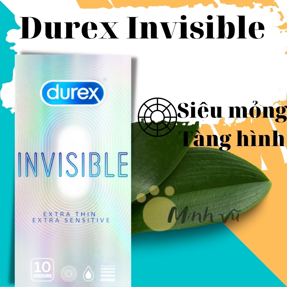 [ Có video ảnh thật ] Bao cao su Durex Invisible hộp 10 chiếc bcs durex mỏng tàng hình