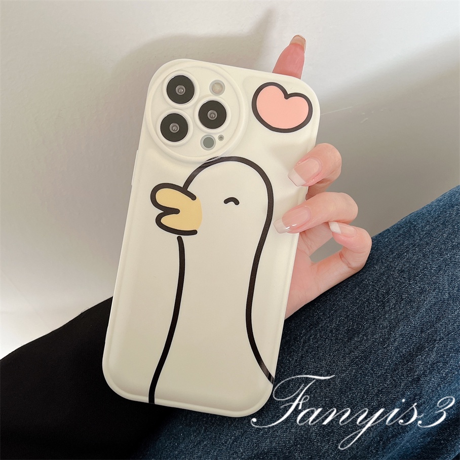 Ốp Điện Thoại Mềm Chống Rơi Hình Vịt Dễ Thương Cho iPhone 14 13 12 11 Pro Max X XR Xs Max 8 7 6 6s Plus SE 2020