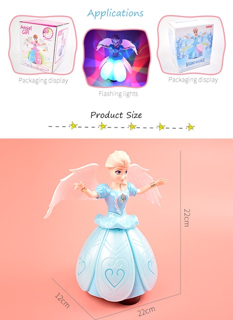 Đèn lồng Elsa và Anna xoay có nhạc và đèn