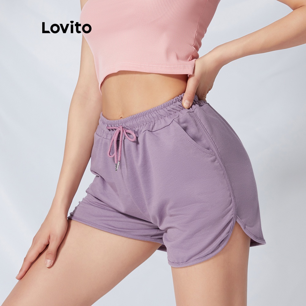 Quần short Lovito có túi màu trơn đơn giản L09105