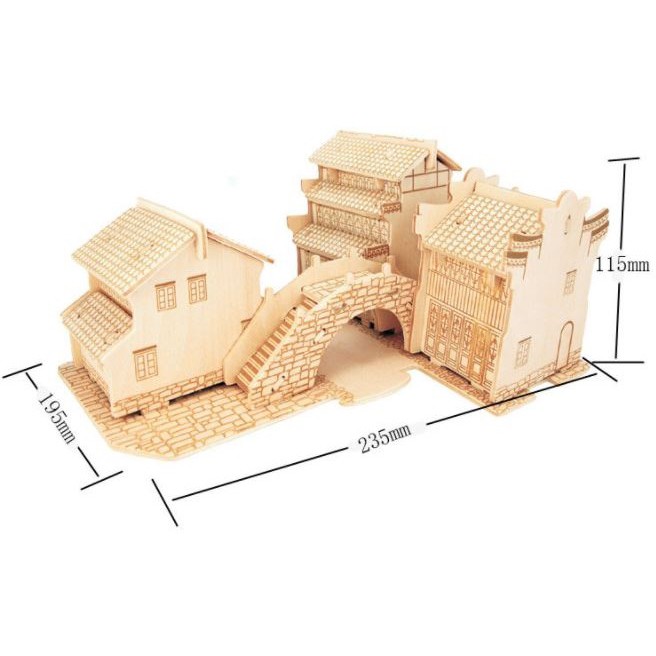 Đồ chơi lắp ghép gỗ 3D Nhà cổ Giang Nam