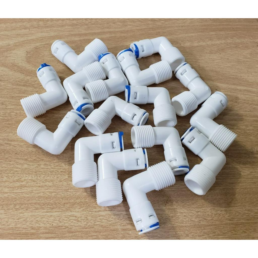 Combo 2 Cút Nối Nhanh Ren 17 Dây 6mm (Cút Góc Nối Bơm Máy Lọc Nước RO)