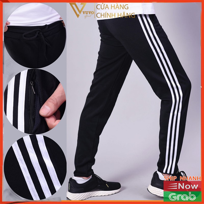 Quần Thể Dục Nam Vuvo Official 3 Sọc Đen Hoặc Trắng, Quần Thể Thao Nam Cao Cấp