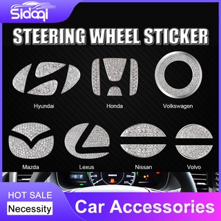 Vô Lăng Ô Tô Pha Lê Huy Hiệu Bling Trang Trí Vô Lăng Logo Miếng Dán Cho Xe BMW Benz Honda Nissan Phụ Kiện Xe Hơi Chất Lượng Cao
