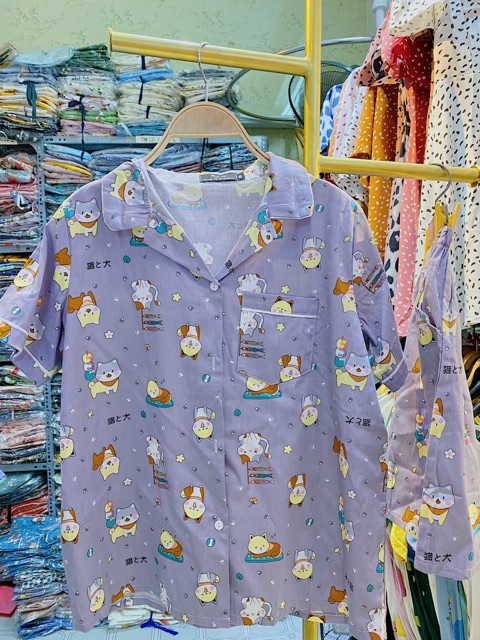 Bộ Pijama bộ đồ ngủ quần cộc bộ mặc nhà chất thô cao cấp [ ảnh thật tự chụp] | BigBuy360 - bigbuy360.vn