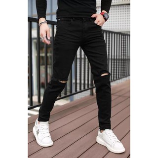 Quần Jean Nam Đen  Trơn Co Giãn | BigBuy360 - bigbuy360.vn