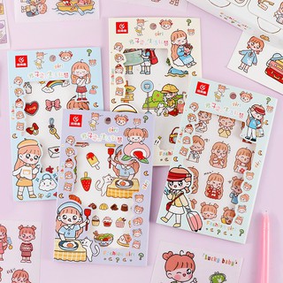 Sticker Trang Trí Sổ Tay Họa Tiết Dễ Thương Cho Nữ