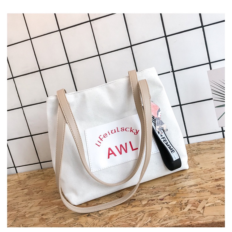 Túi tote vải đeo chéo canvas bag giá rẻ đẹp phong cách hàn quốc TT01