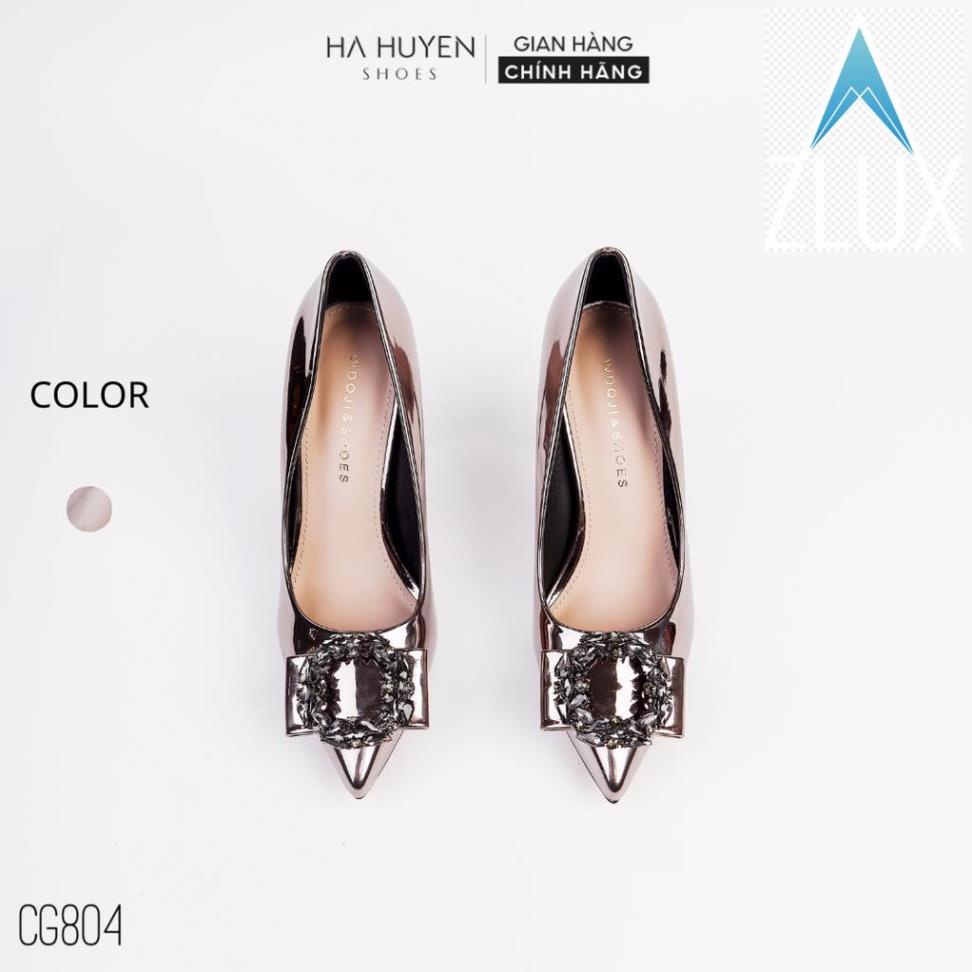 🚴 Giày cao gót nữ mũi nhọn Hà Huyền Shoes gót nhọn 9 phân ánh chì sang trọng - CG804 🚴