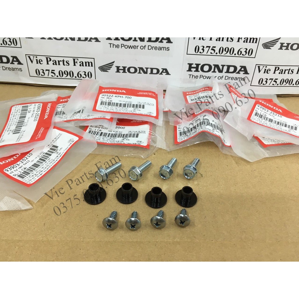 Bộ ốc bắt dè chắn bùn sau đuôi biển số Winner đời đầu, Winner V1 - Hàng chính hãng Honda