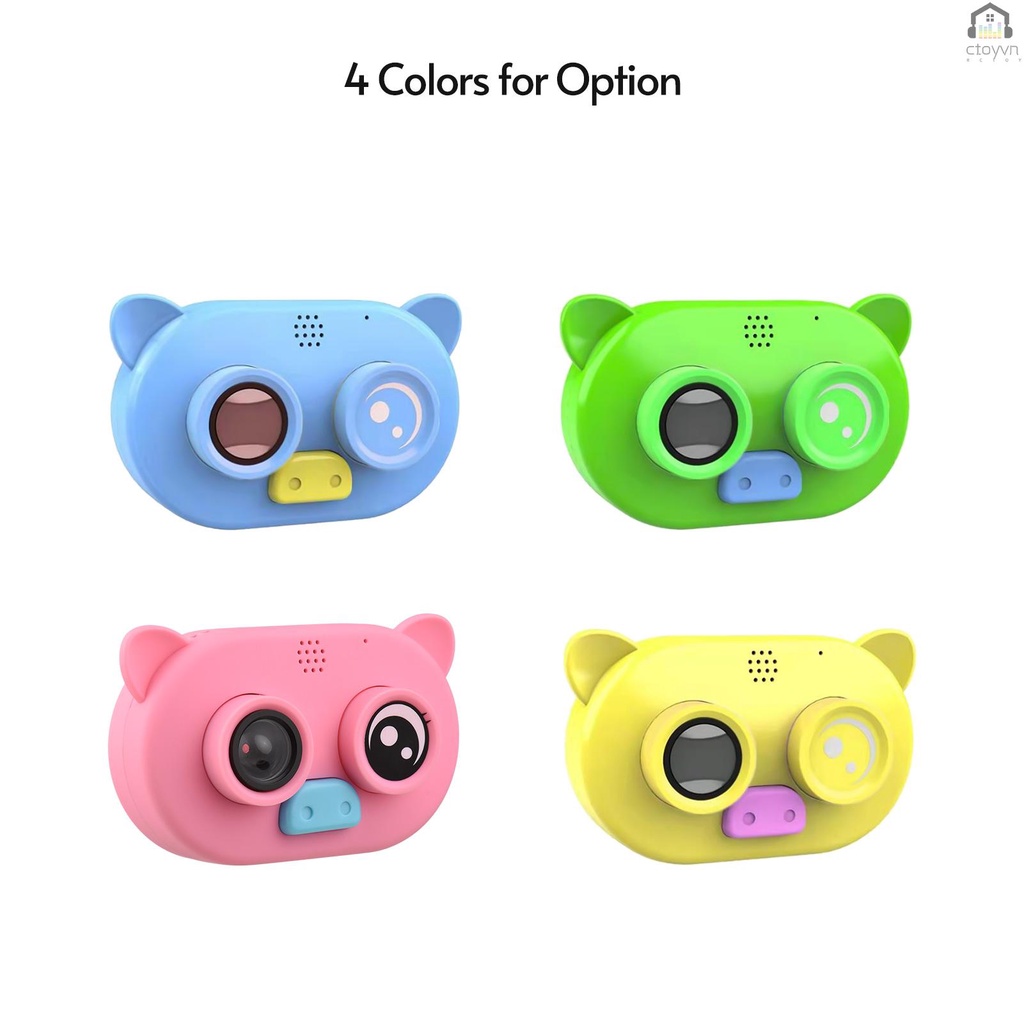 Máy quay phim kỹ thuật số 1080P có vỏ silicon mềm màn hình lớn 2 inch kèm dây treo cho bé
 | BigBuy360 - bigbuy360.vn
