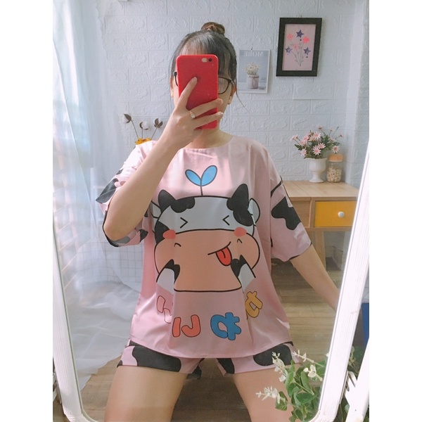 Đồ bộ, Đồ ngủ lụa Latin mẫu cổ tròn xinh xắn (40-58kg) | BigBuy360 - bigbuy360.vn