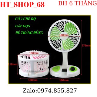 Quạt Tích Điện Mini ⚡️𝐅𝐑𝐄𝐄 𝐒𝐇𝐈𝐏⚡️Quạt Mini Tích Điện Để Bàn Gấp Gọn Tiện Dụng 3 Cấp Độ , Siêu Mát_GCY-KB-5811-FREE SHIP