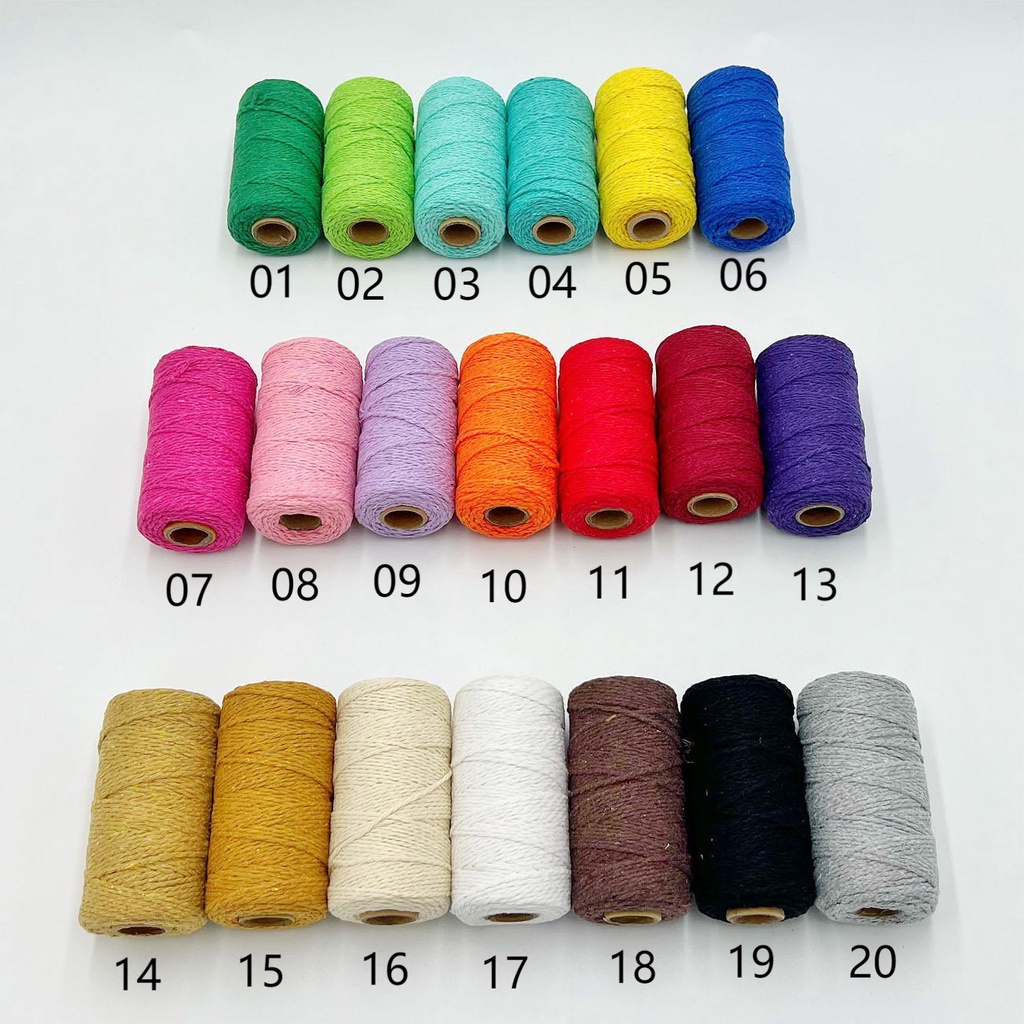 Cuộn Dây cotton NhiềU MàU DàY 2mm DùNg Làm Đồ Thủ Công DIY