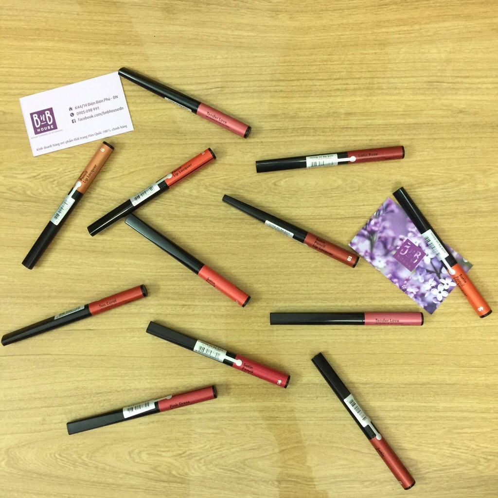 Son kem đầu siêu mảnh lâu trôi #Aritaum #Satin Pencil Lip #Lacquer