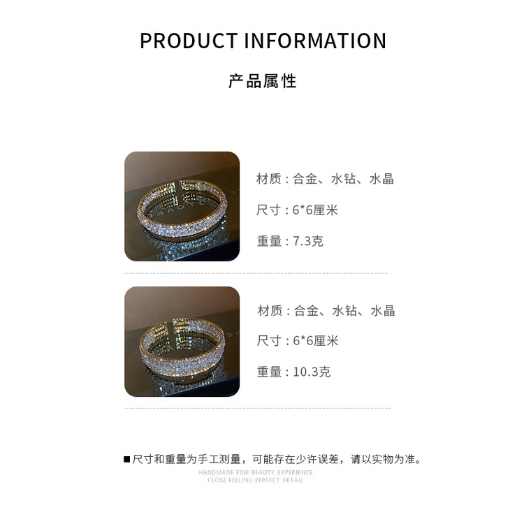Vòng Tay Đính Hạt Pha Lê Trắng Sang Trọng | BigBuy360 - bigbuy360.vn