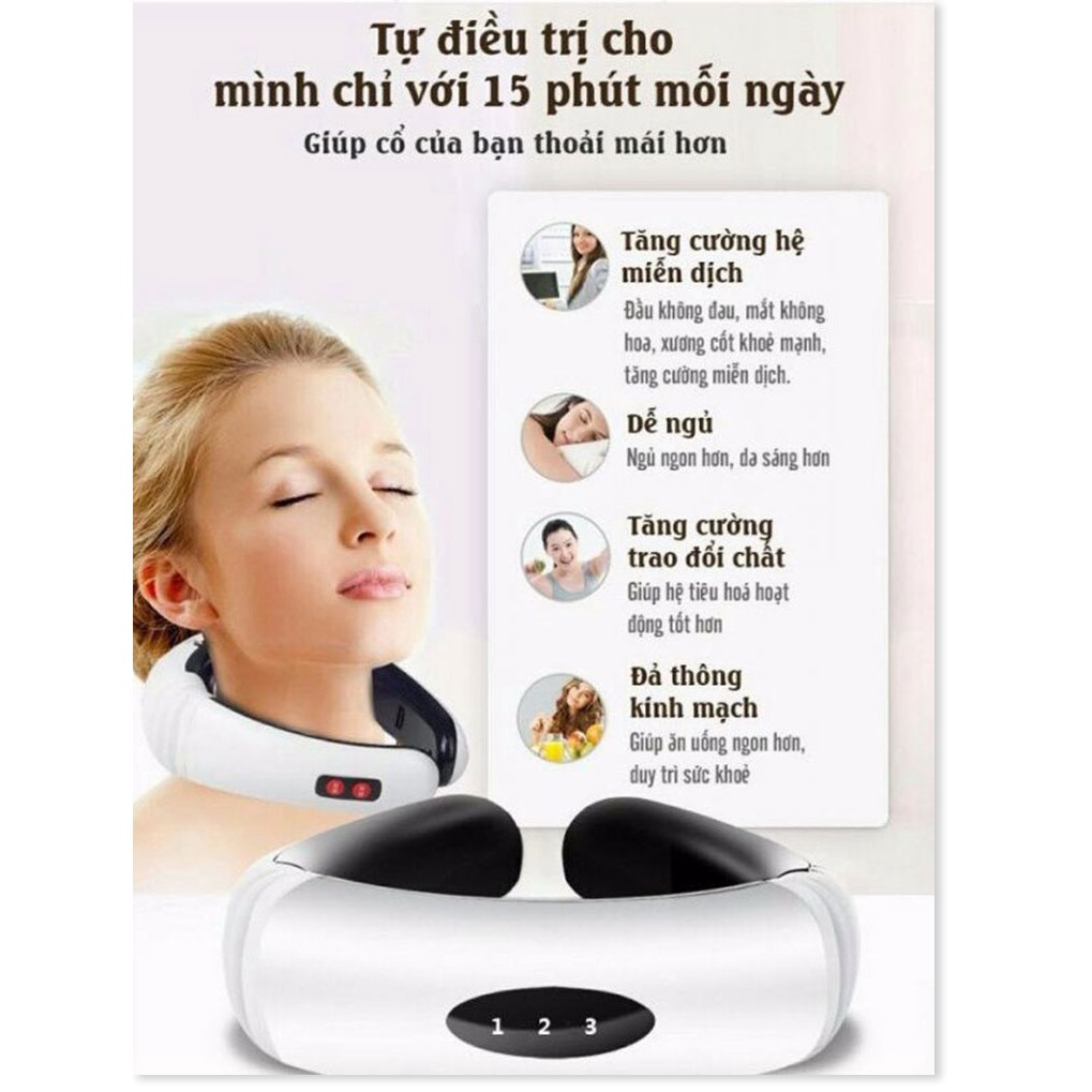 Máy Massage Vai Neck KL-5830Free Ship Cảm ứng xung điện 3D, Giúp nhức mỏi cổ, vai, gáy tuyệt đối.