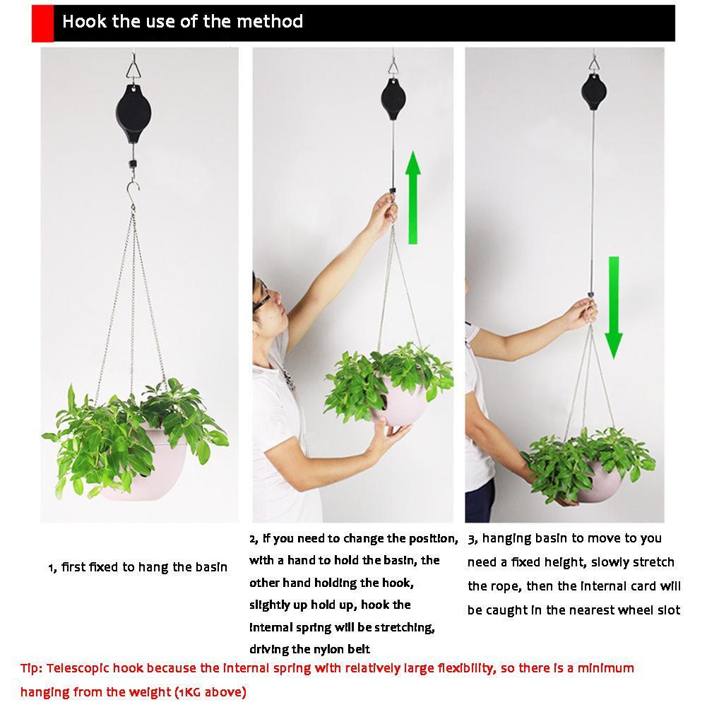Ròng Rọc 20cm - 90cm Treo Chậu Cây Trang Trí Có Thể Thu Gọn Tiện Dụng