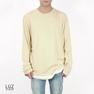 Áo thun rách, 2 lớp, tay dài streetstyle 3 màu