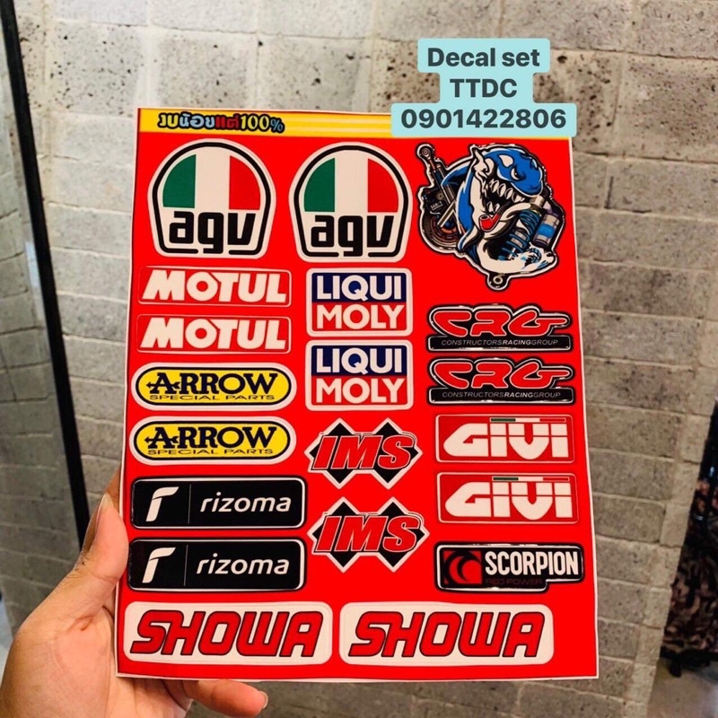 Bộ tem sticker Logo Racing