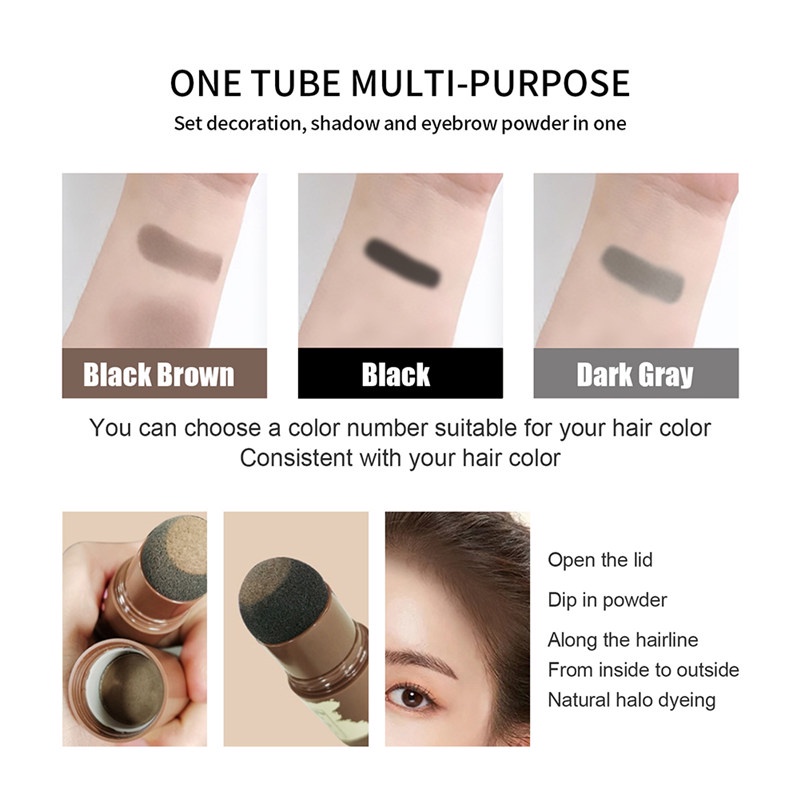 [Hàng mới về] Bông phấn che khuyết điểm chân tóc 3 màu sắc chống thấm nước hiệu quả chất lượng cao