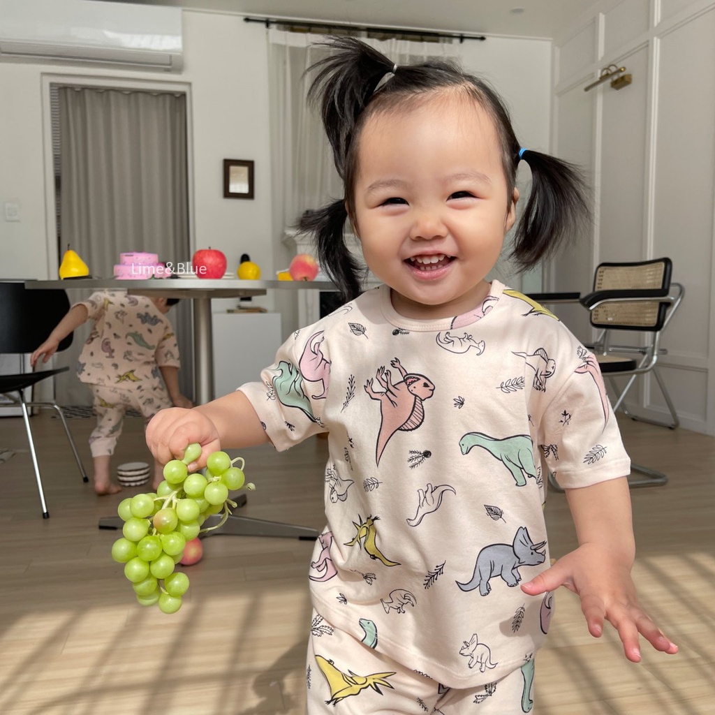 Lime&Blue Bộ đồ khủng long cho bé trai , bé gái