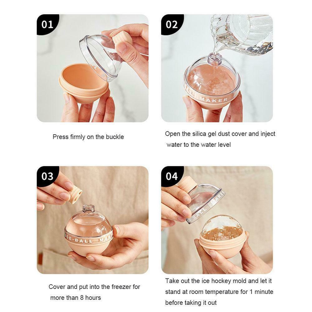 Khuôn Làm Nước Đá Hình Tròn Bằng Silicone Có Thể Tái Sử Dụng