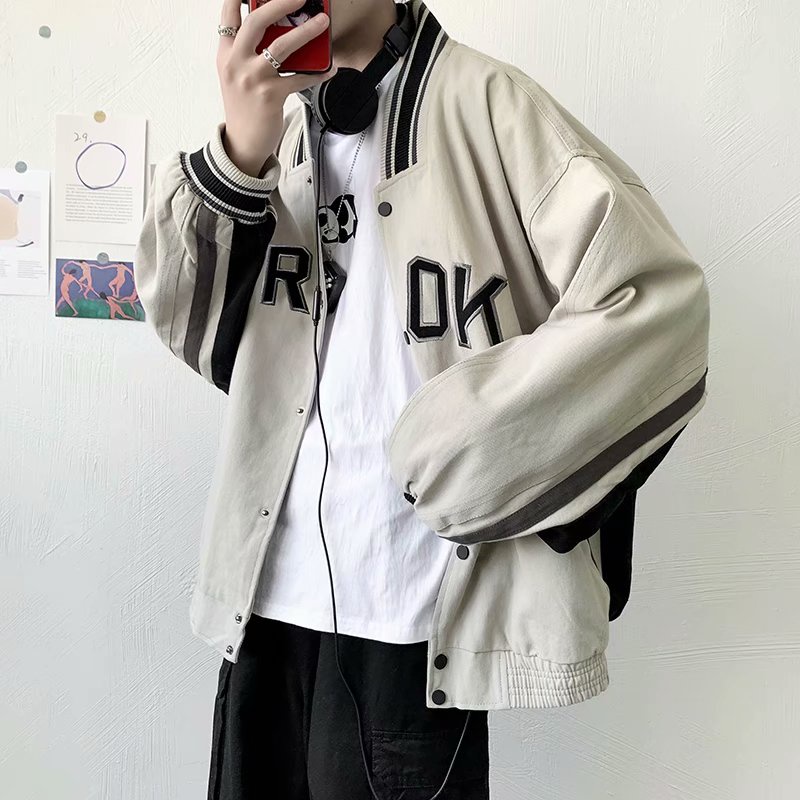 Áo  khoác bóng chày dáng rộng thời trang mới năm  dành cho nam áo khoác đôi simple hàn quốc bigsize from rộng dây kéo hoodie  unisex thời trang hàn quốc
