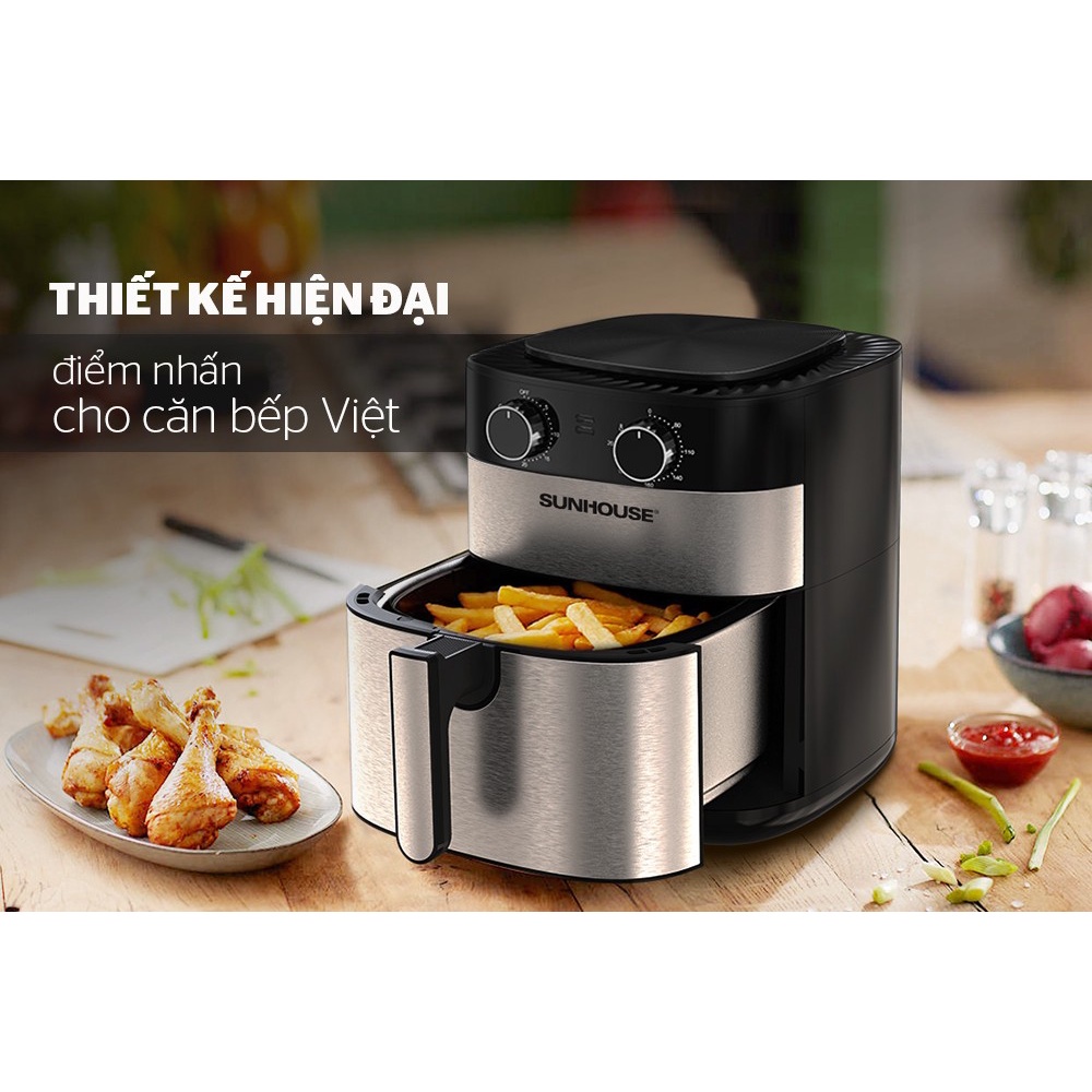 Nồi chiên không dầu SUNHOUSE SHD4026 6L-Công suất 1750W