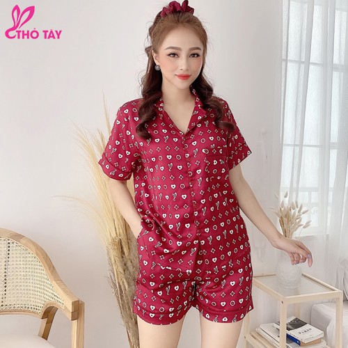Đồ bộ lụa ngắn họa tiết THỎ TÂY AG187 | BigBuy360 - bigbuy360.vn