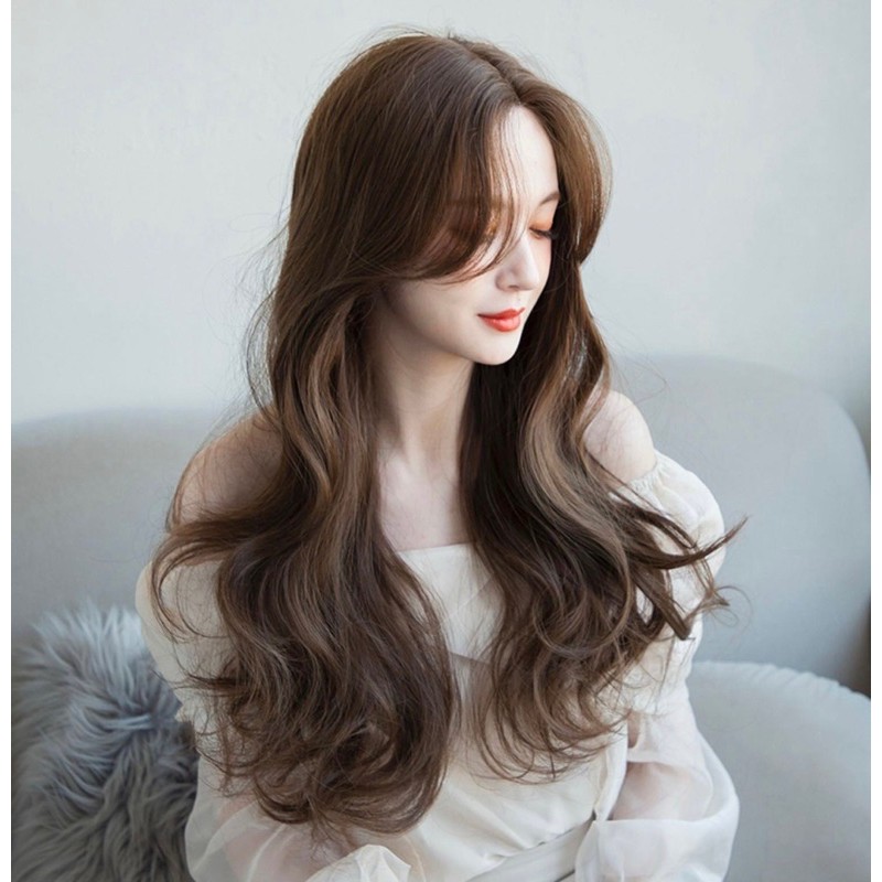 Tóc giả nguyên đầu nữ xoăn không mái đẹp ❤️FREESHIP cả đầu xoăn dài 2 mái bay- mã 2201