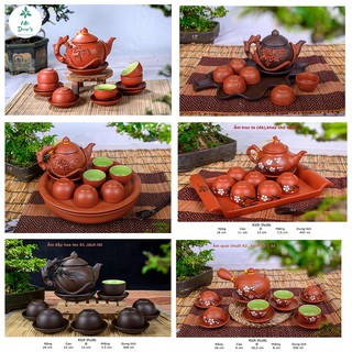 [Trà ngon🍵]Bộ ấm chén tử sa, ấm trà gốm sứ Bát Tràng  (1 ấm 6 chén 7 đĩa)